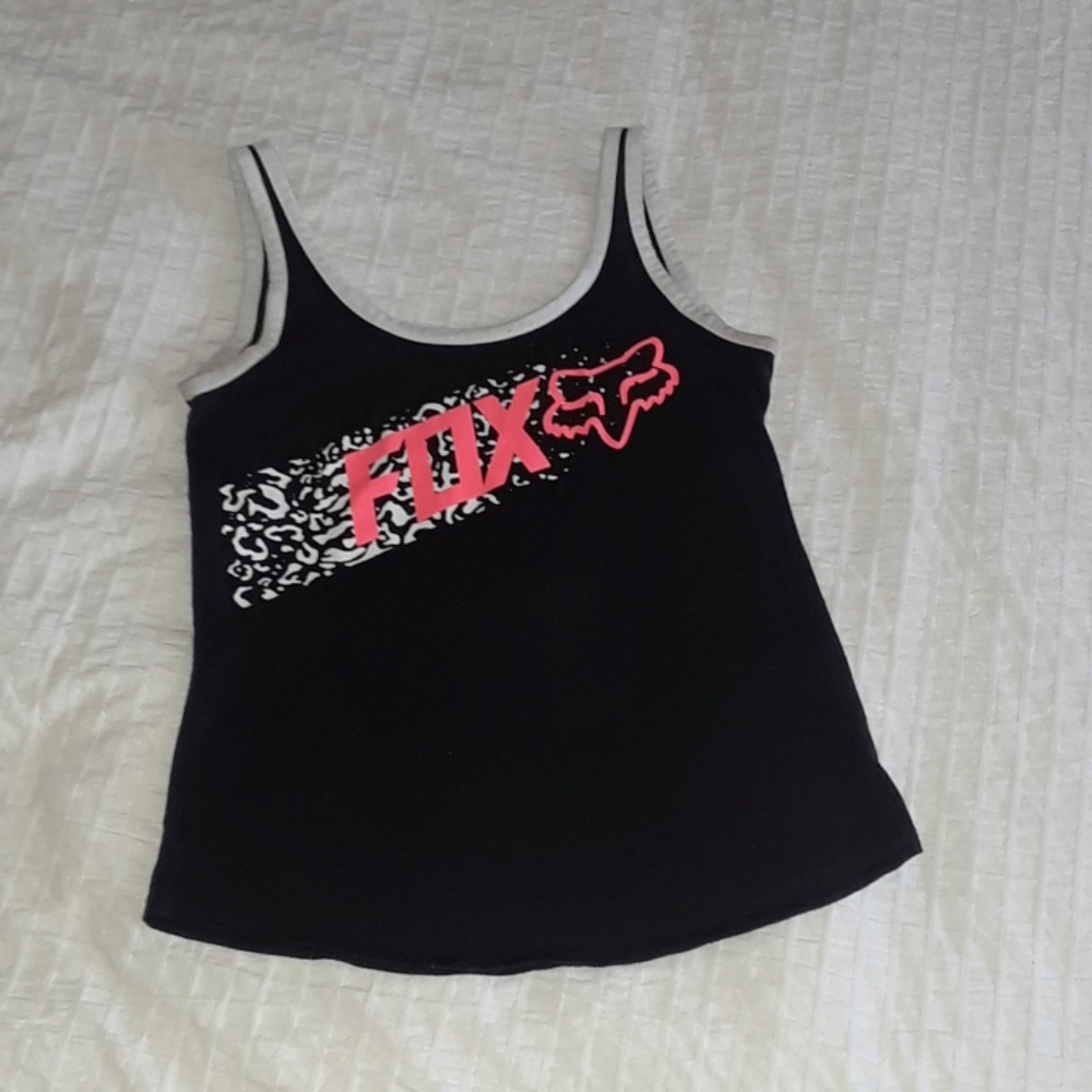 Open back FOX print tank~🖤